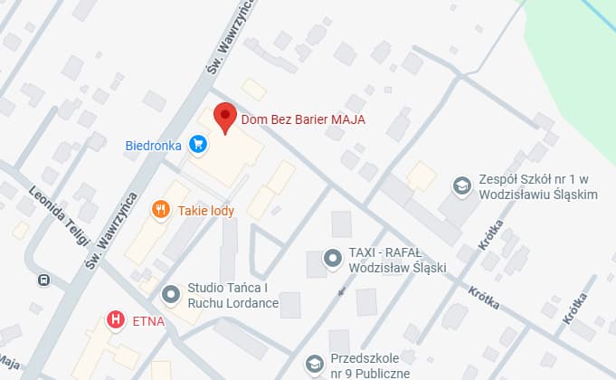 Mapa dla gabinetu w Wodzisławiu Śląskim